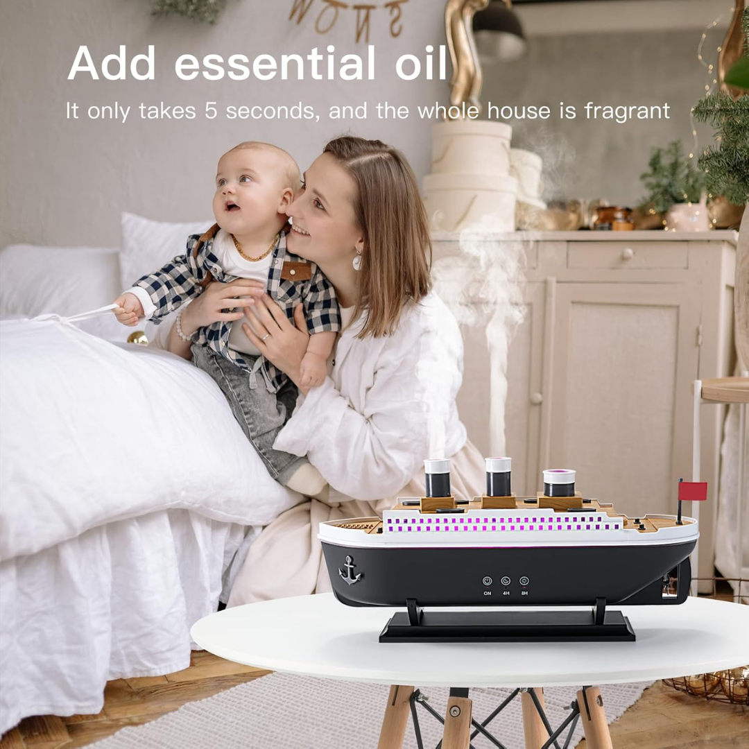 Humidificador inspirado en el Titanic con aromaterapia y decorativo